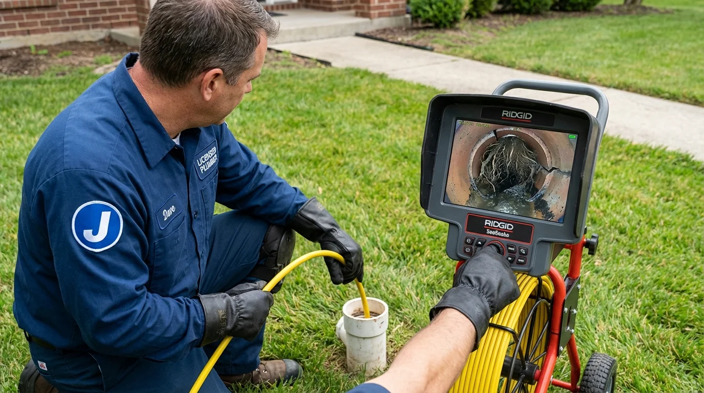 Sewer camera inspection being performed by Johns Plumbing LLC in Mamou